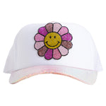 Flower Smiley Metallic Galaxy Trucker Hat - Denny's