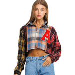 A Patch Crop Plaid Flannel - Denny's