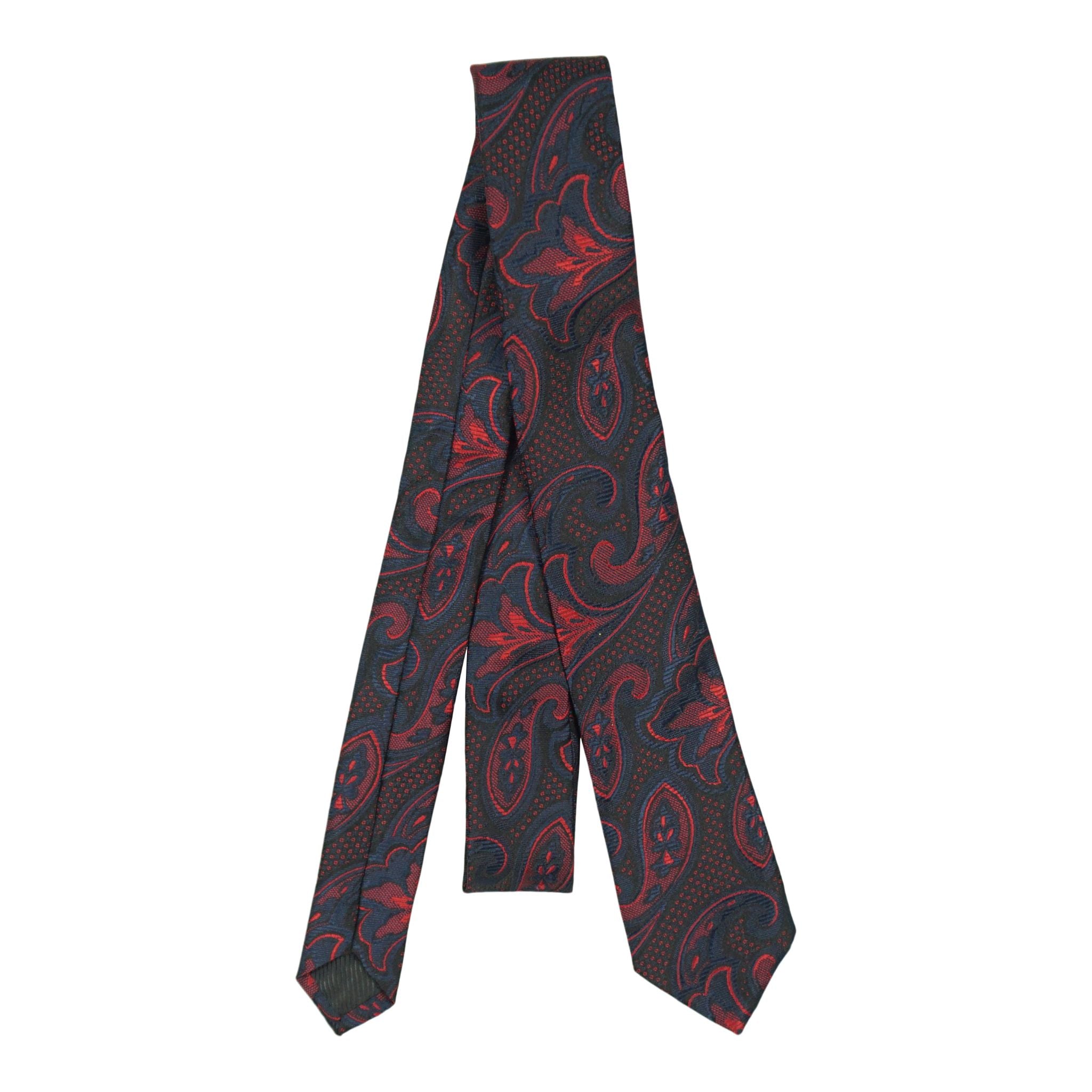 Blk/Red Paisley 48in tie - Denny's