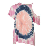 Cut Out Shoulder Tie Dye Tee - Denny's