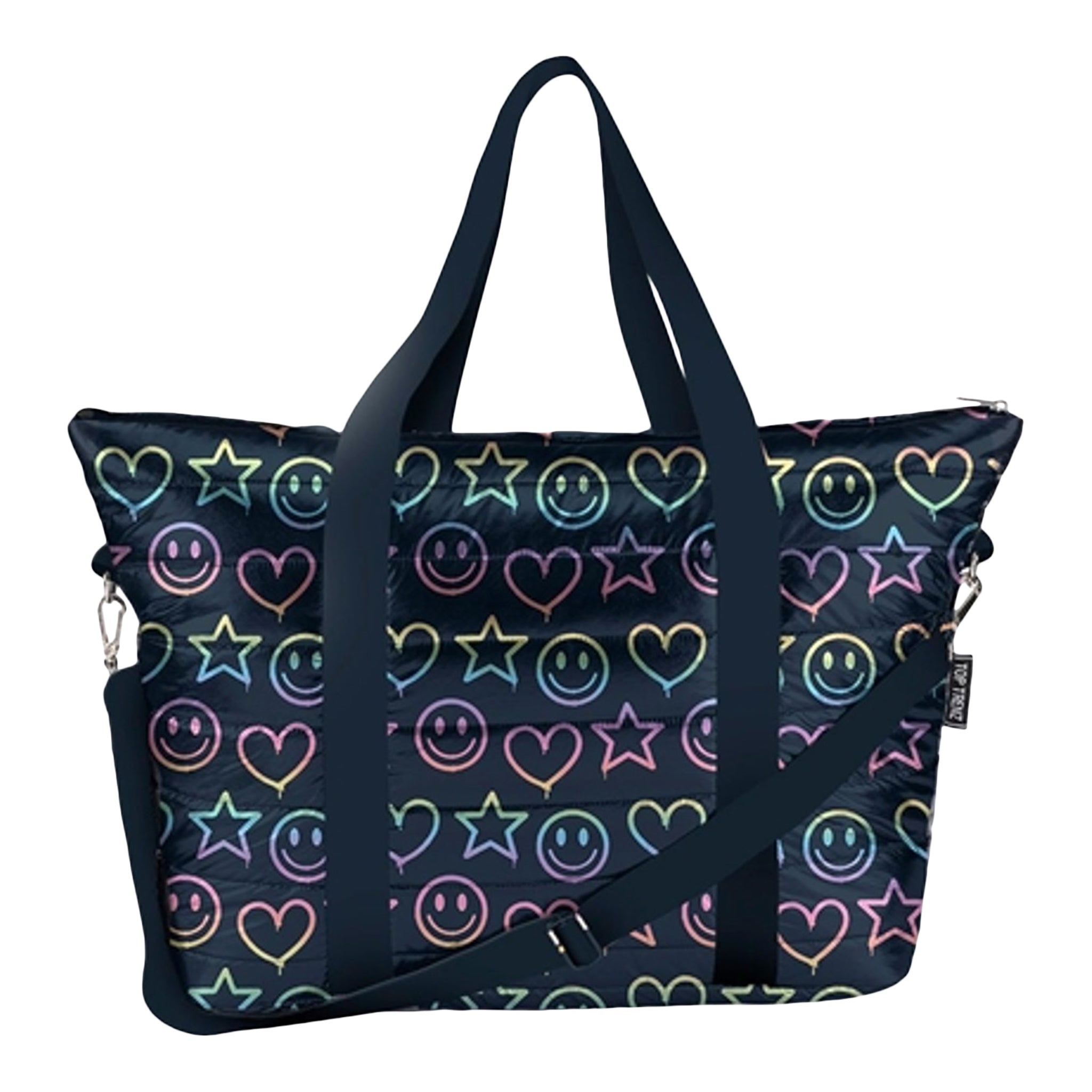 Drip Heart, Smiley & Star Puffer Weekend Tote - Denny's