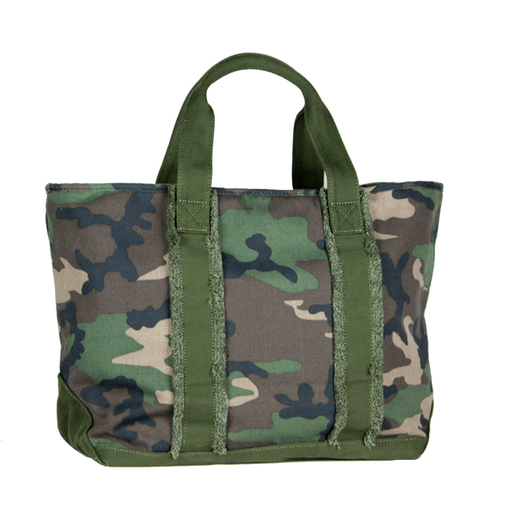 Green Camo Fringed Tote - Denny's