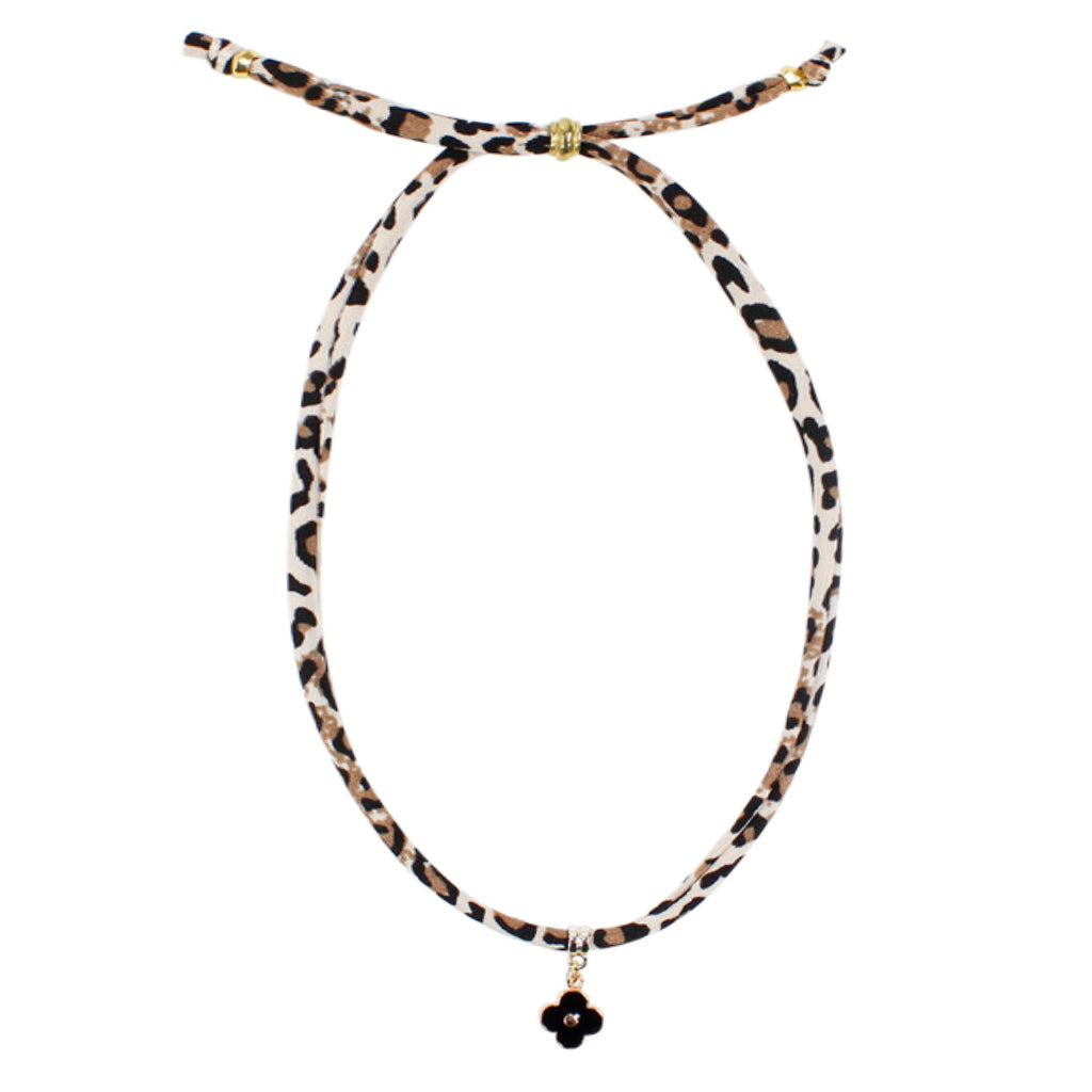 Black Clover On Leopard Choker - Denny's