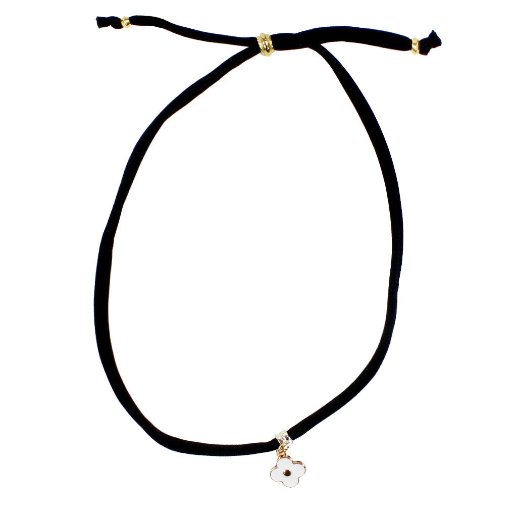 White Clover On Black Choker - Denny's