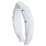 Rainbow Rhinestone Terry Knot Headband - Denny's