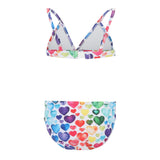 Zoe 2pc Rainbow Hearts Ruffle Bikini - Denny's