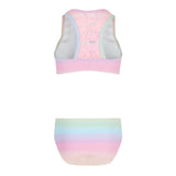 Barbie 2pc Pastel Rainbow Ombre Tie Front Bikini - Denny's
