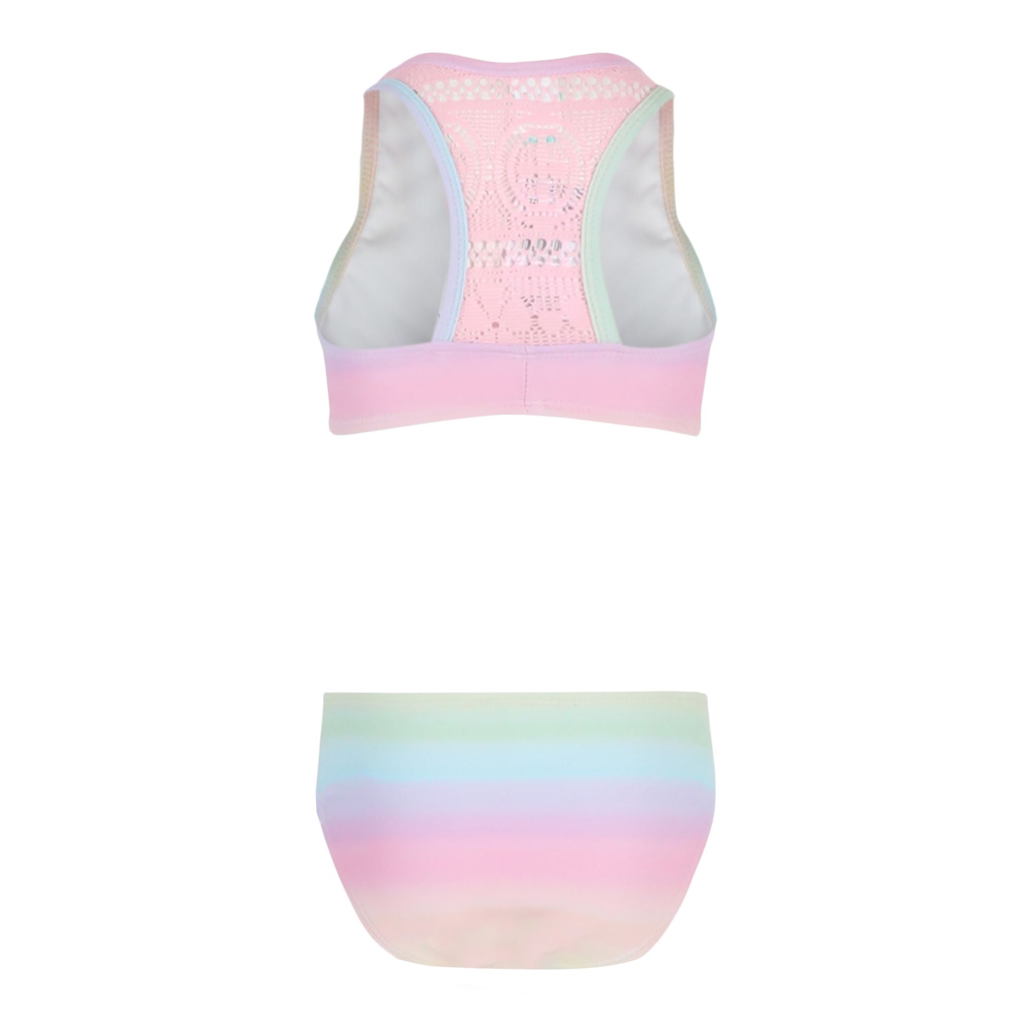 Barbie 2pc Pastel Rainbow Ombre Tie Front Bikini - Denny's