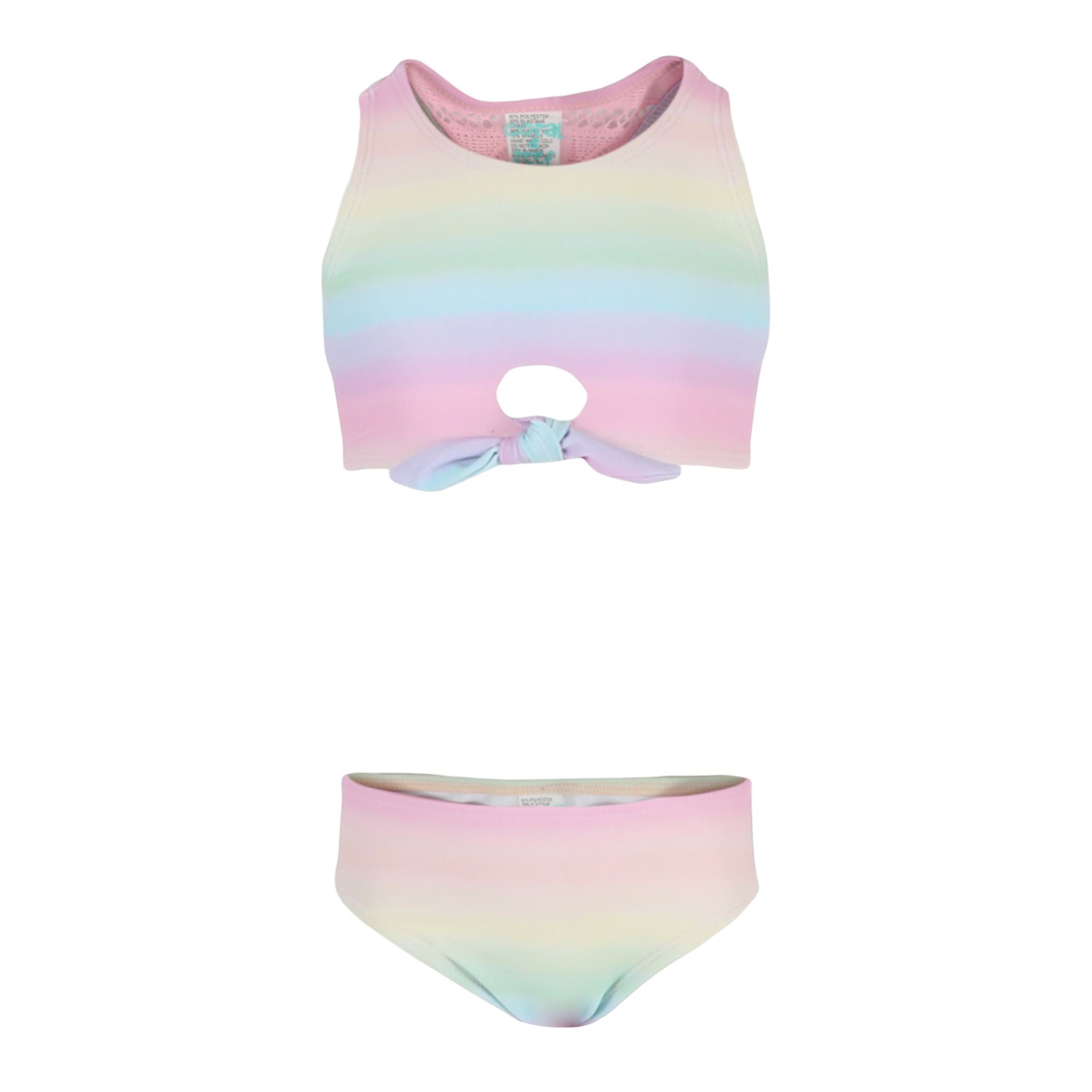 Barbie 2pc Pastel Rainbow Ombre Tie Front Bikini - Denny's