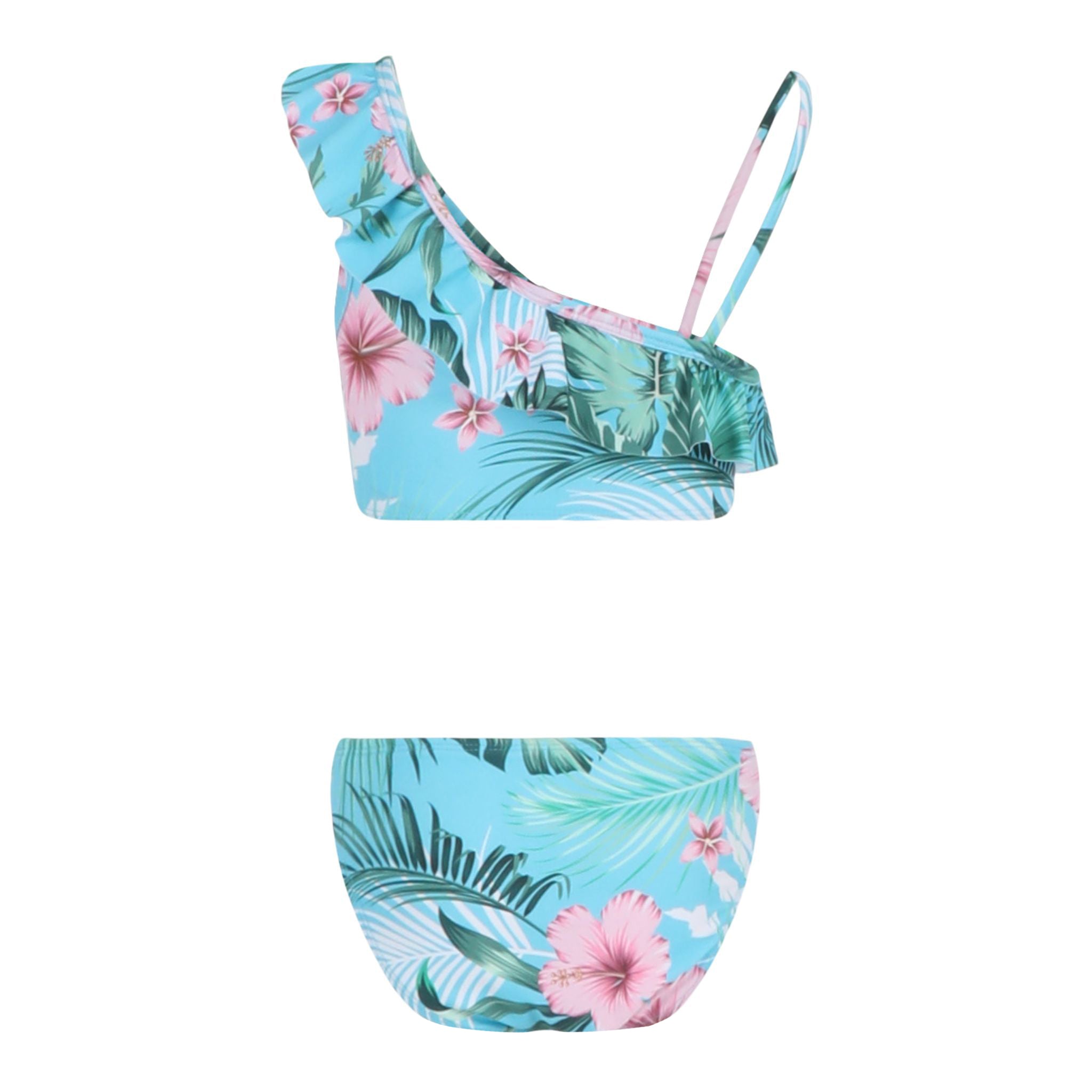 Sila Vintage Hibiscus One Shoulder Ruffle Bikini - Denny's