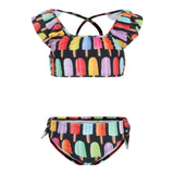 Ensly 2pc Popsicles Ruffle Halter Bikini - Denny's