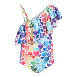 Lola 1pc One Shoulder Rainbow Hearts Bathing Suit - Denny's