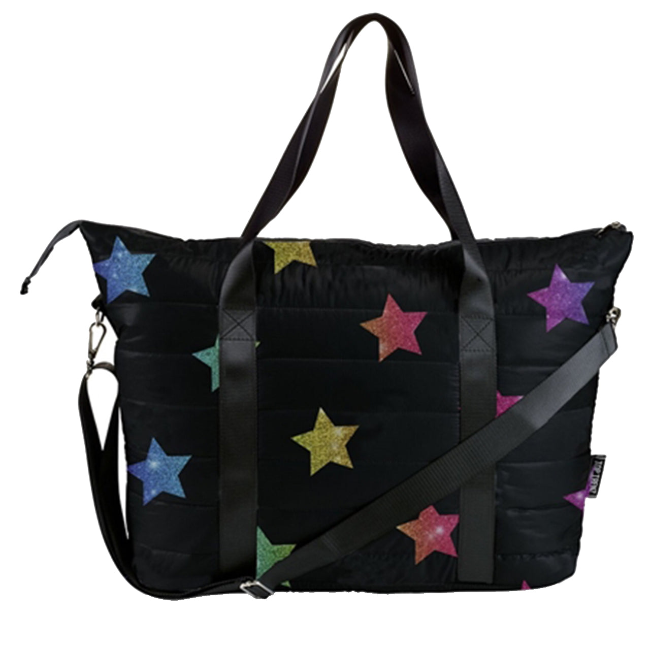 Multi Glitter Stars Puffer Weekender Tote - Denny's