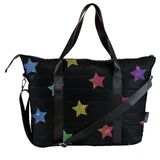 Multi Glitter Stars Puffer Weekender Tote - Denny's