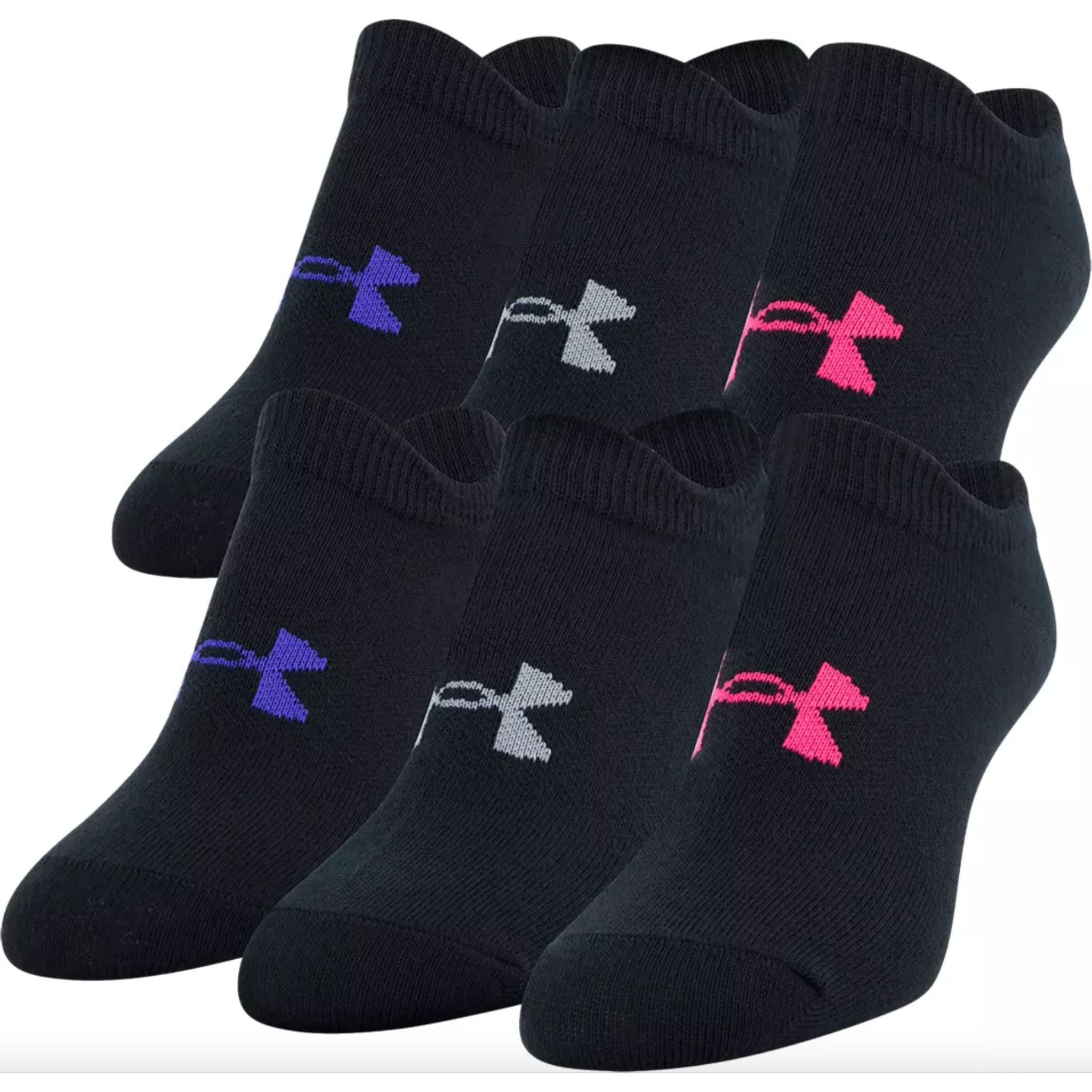 Girls L 6pk No Show Socks - Denny's