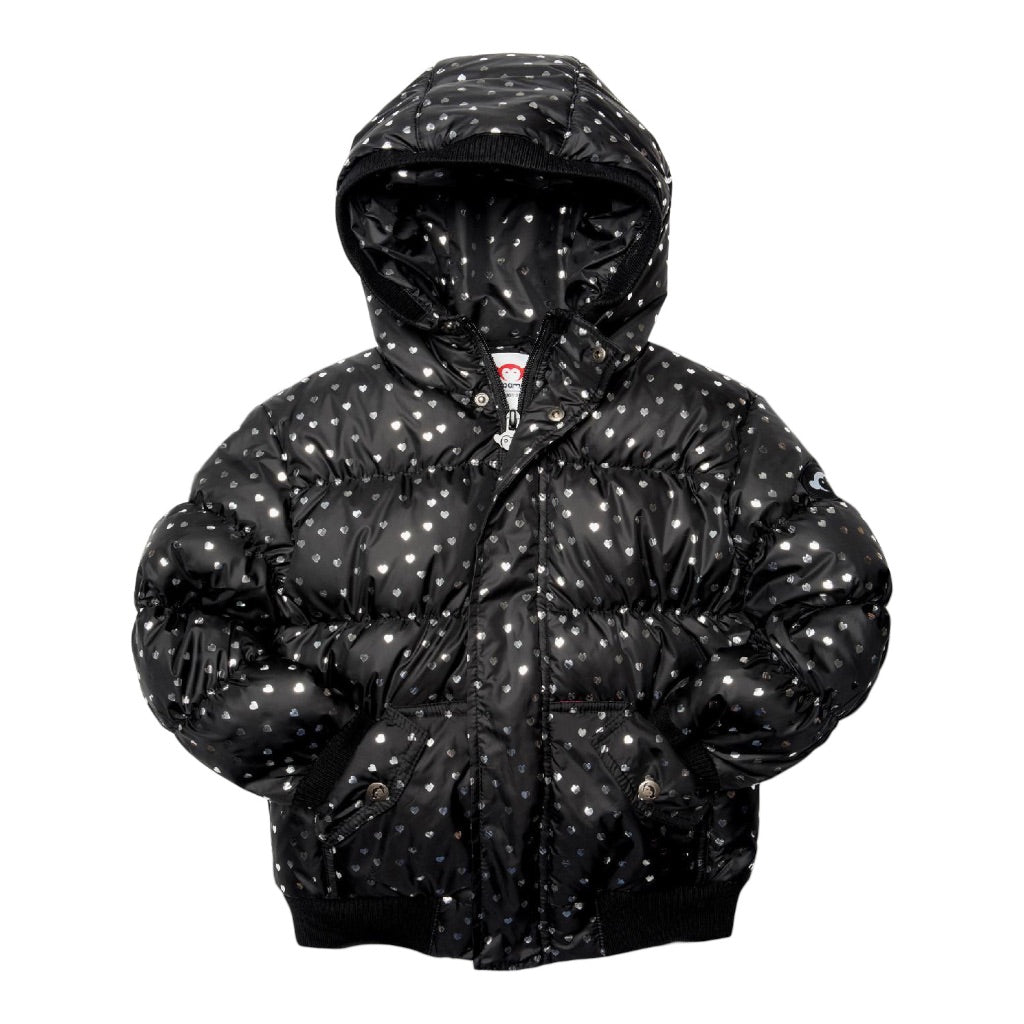 Puffy Coat with Silver Hearts - Denny's