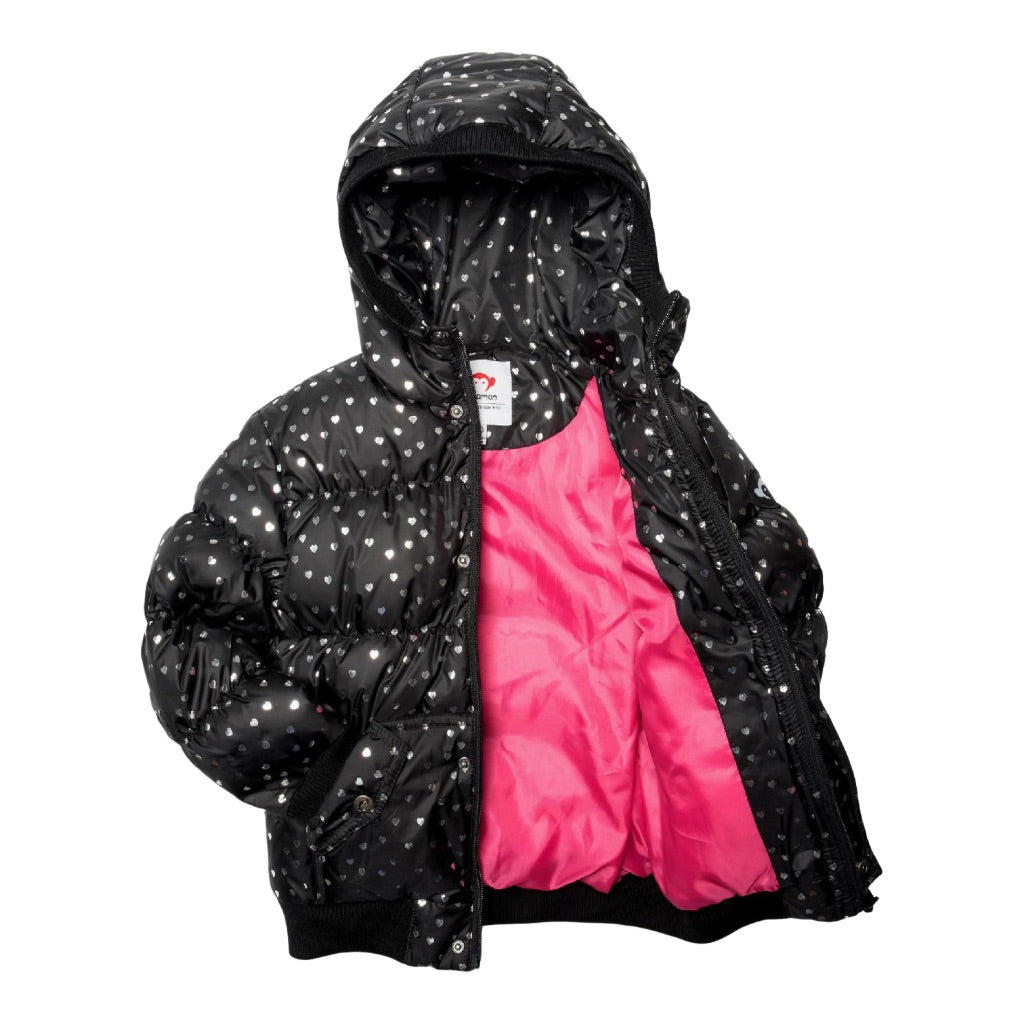 Puffy Coat with Silver Hearts - Denny's