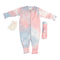 Pink & Blue Tie Dye 3pc Union Suit Set - Denny's