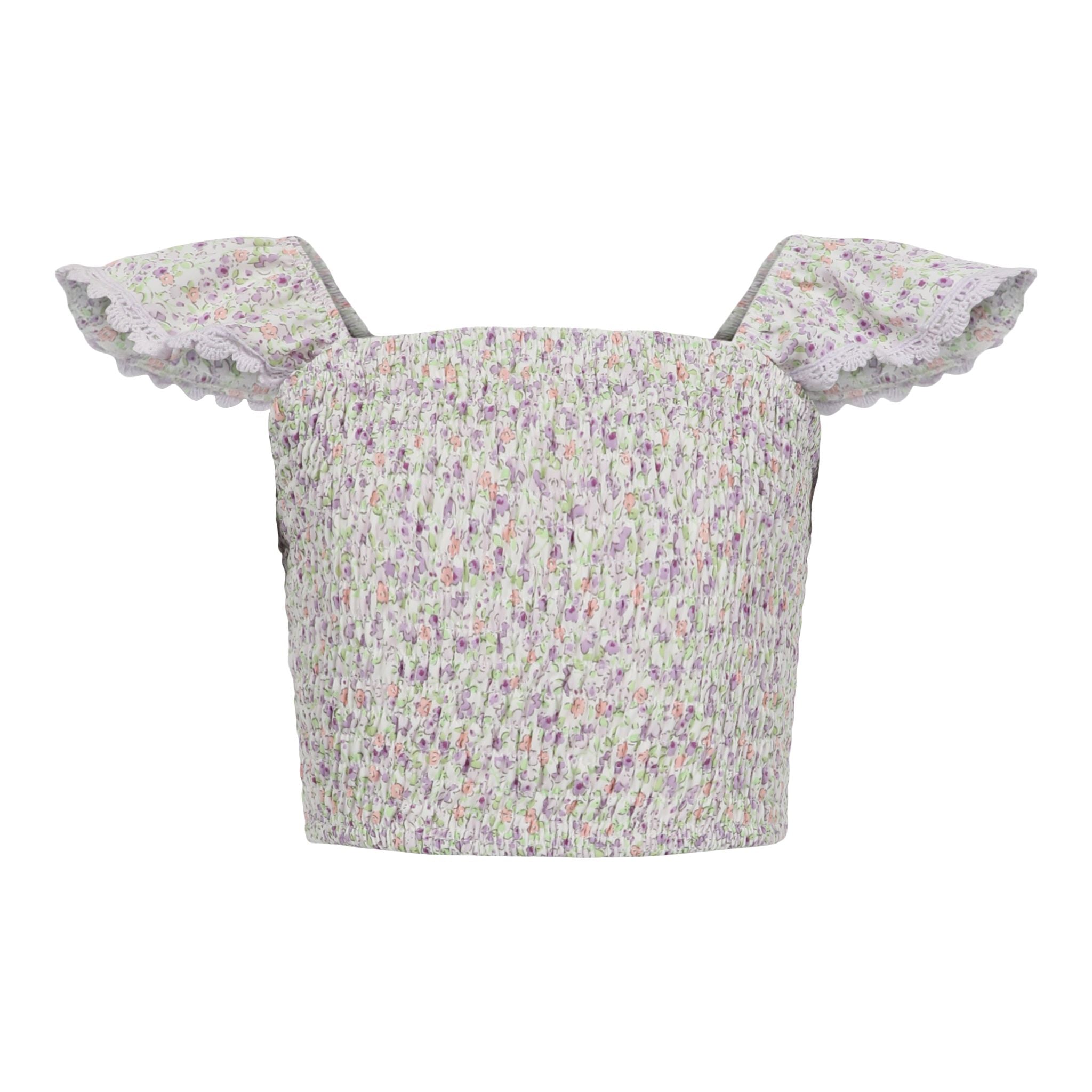 Cap Sleeve Floral Smocked Top - Denny's