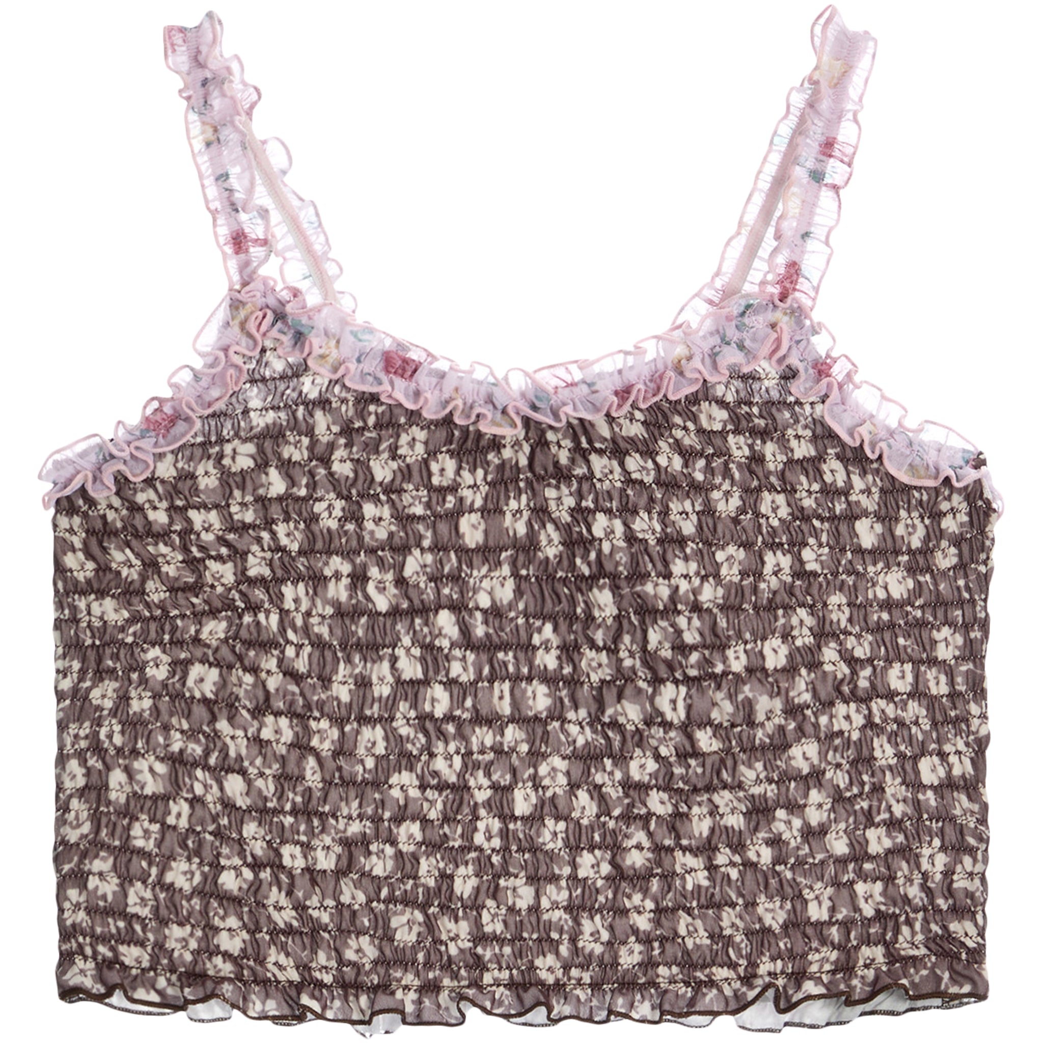 Smocked Floral Ruffle Tank - Denny's