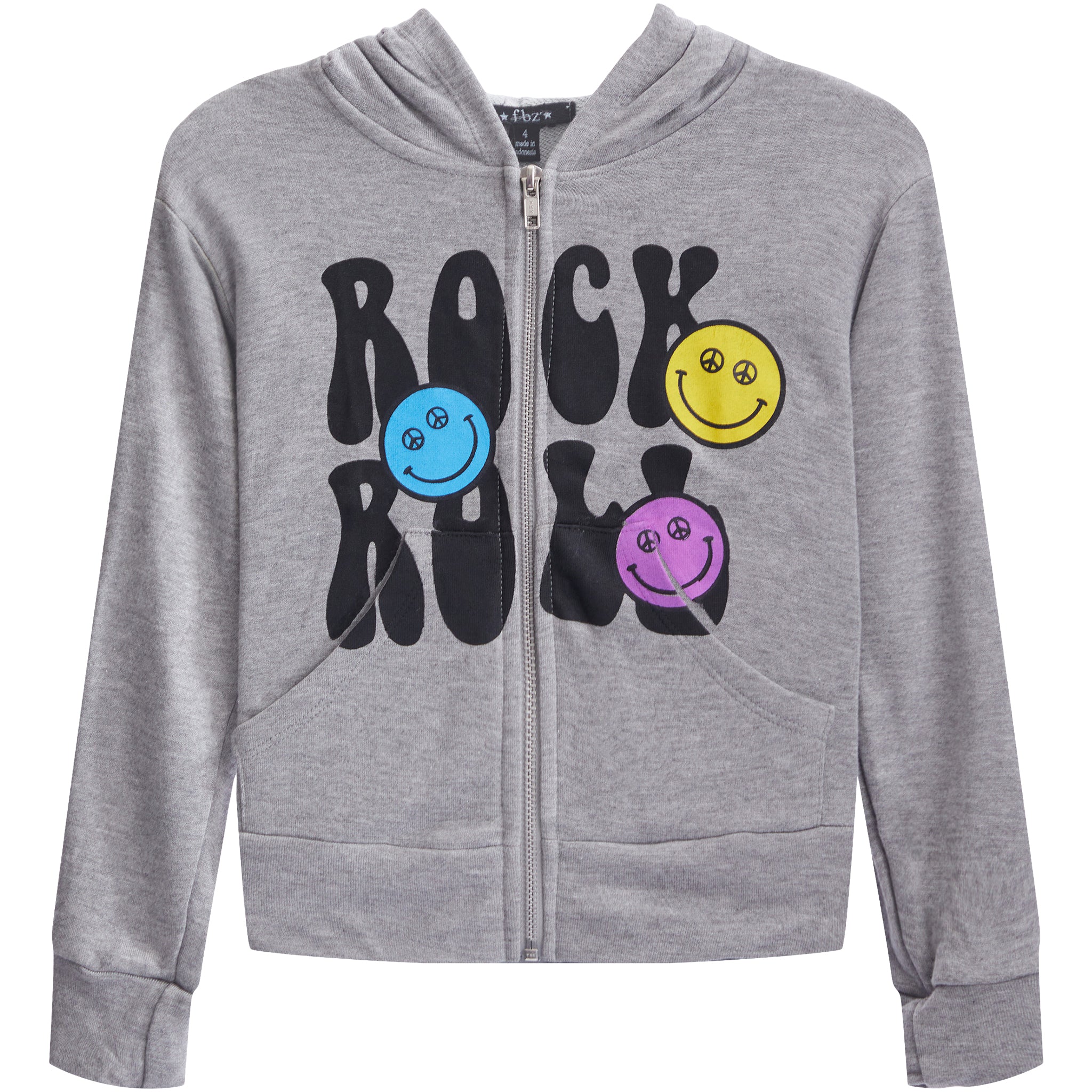 Rock N Roll Smileys Zip Hoodie - Denny's