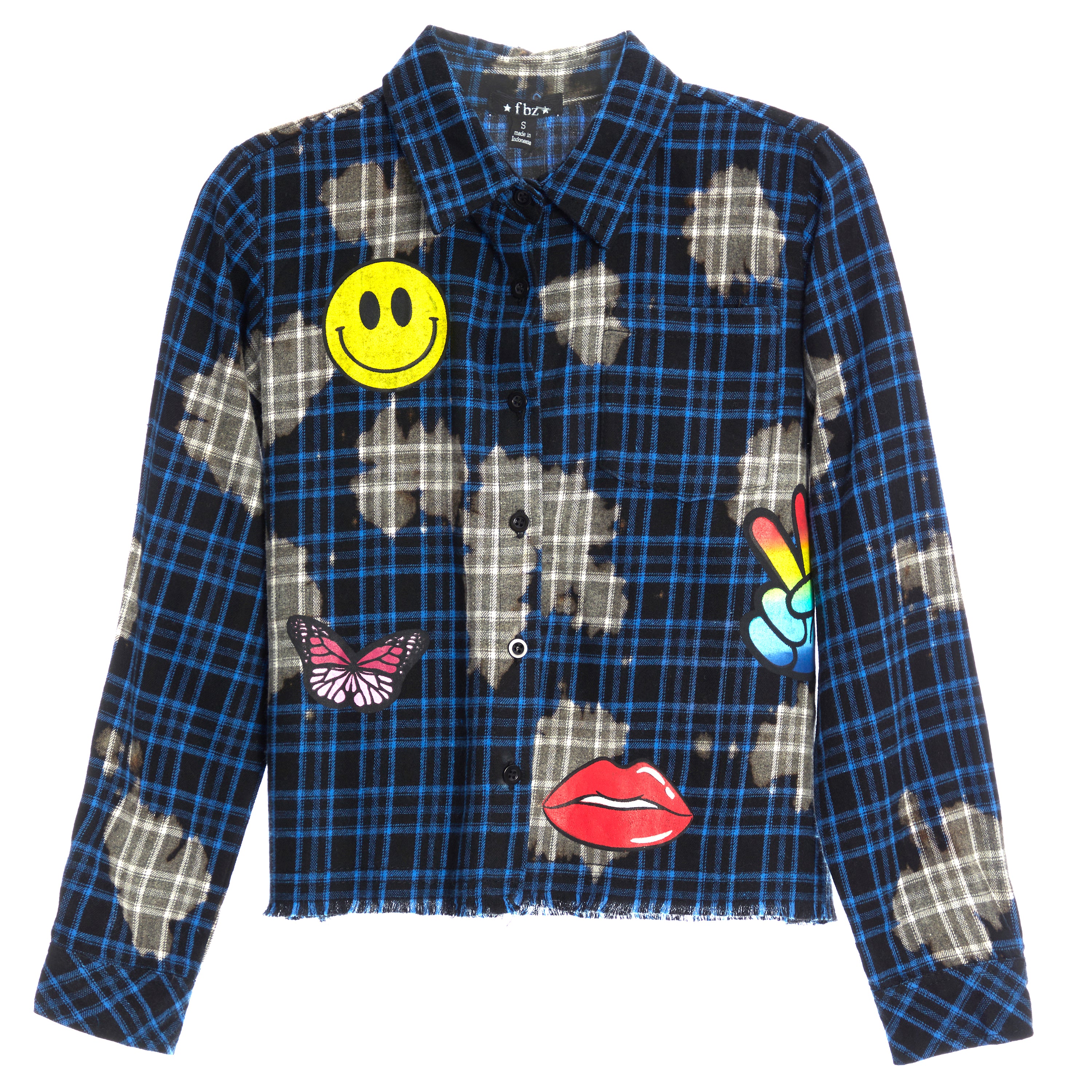 Icons Bleach Plaid Button Down Flannel - Denny's