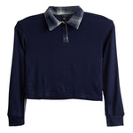 Plaid Collar Long Sleeve Top - Denny's