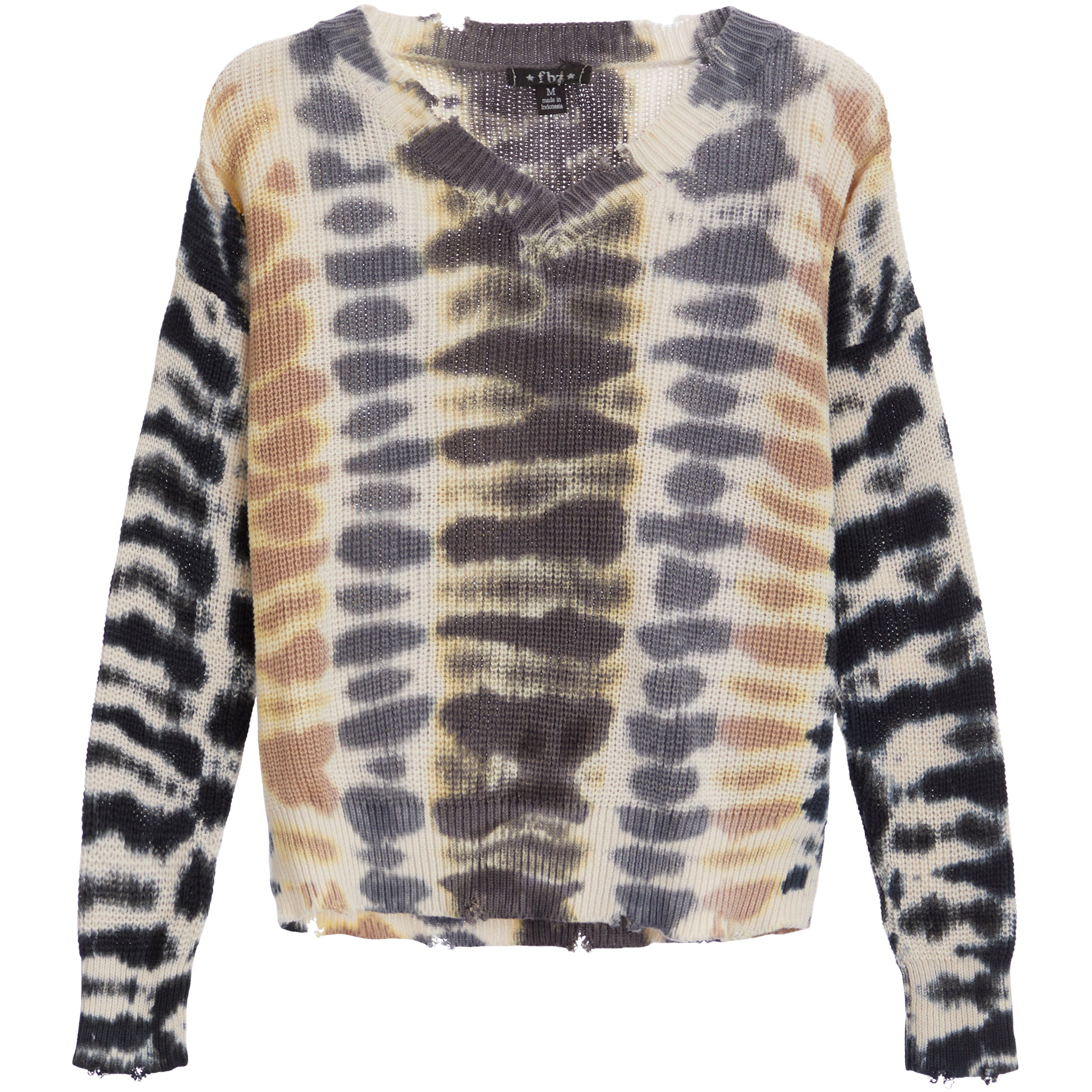 Tiger Tie Dye Distressed Sweater - Denny's