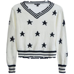 Black Stars Distressed Sweater - Denny's