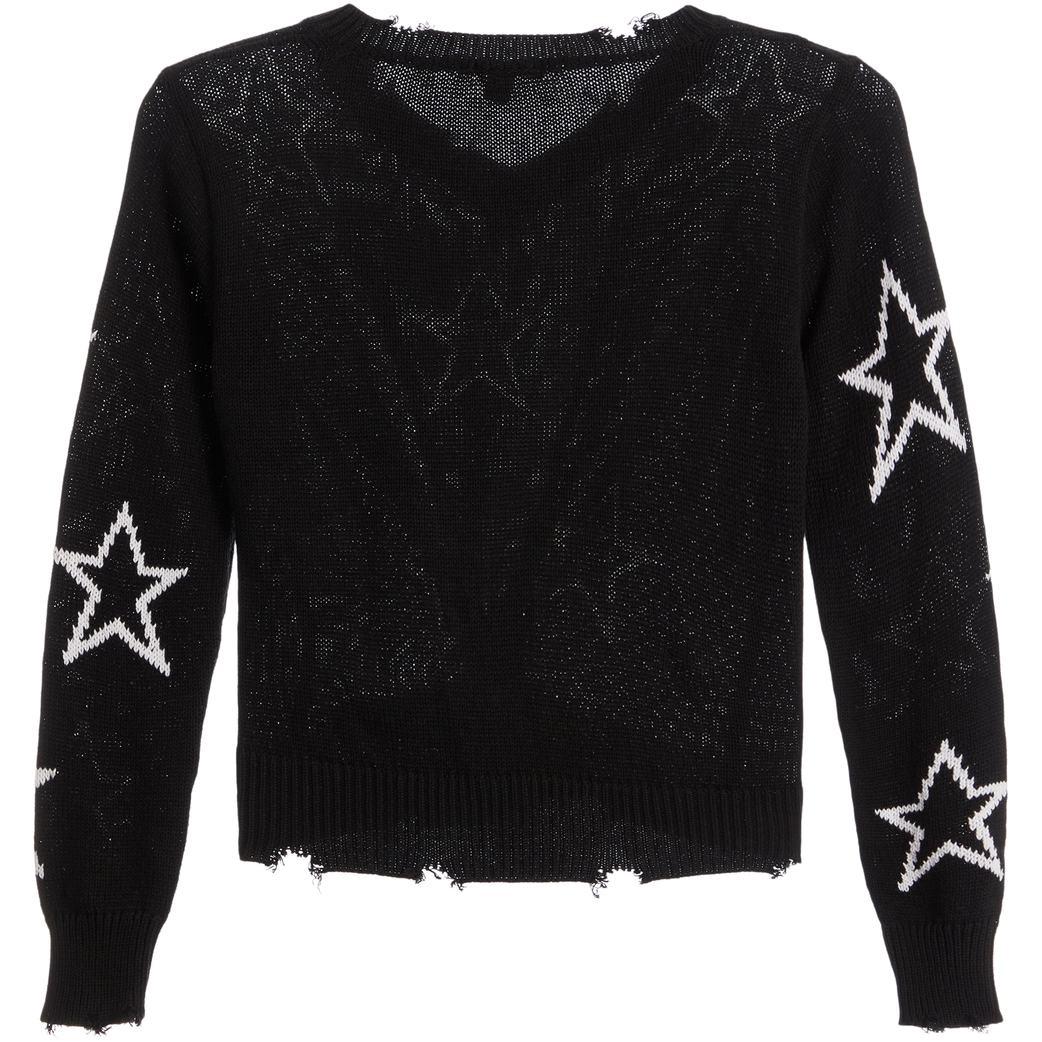 White Stars Distressed Sweater - Denny's