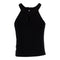 Black Solid Tank Top with Key Hole - Denny's