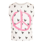 1 Piece Muscle Tank with Allover Skulls and Neon Pink Peace - Denny's