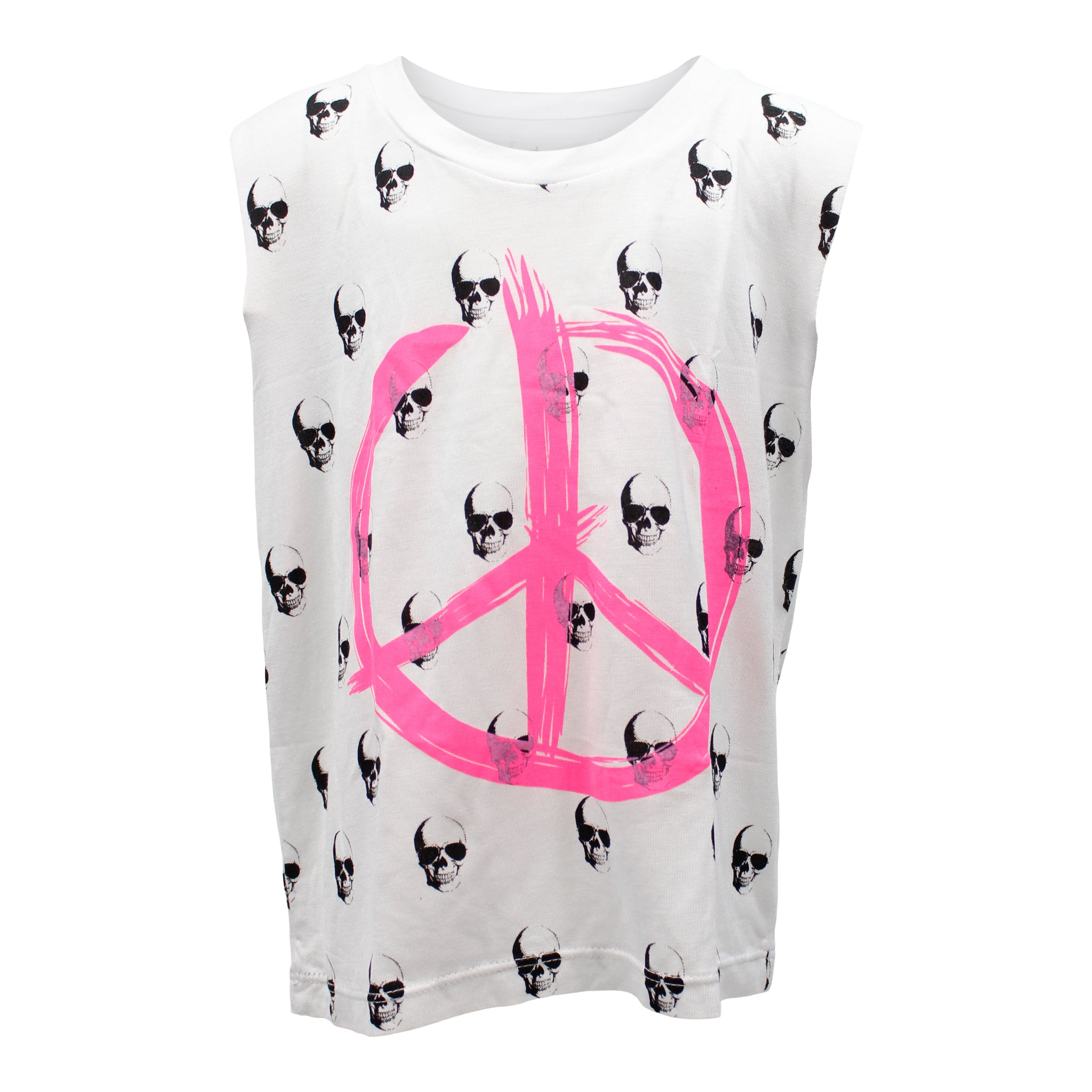 Tank All Over Skull w Pink Peace - Denny's