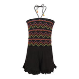 Romper Smocked Neon Stitching - Denny's