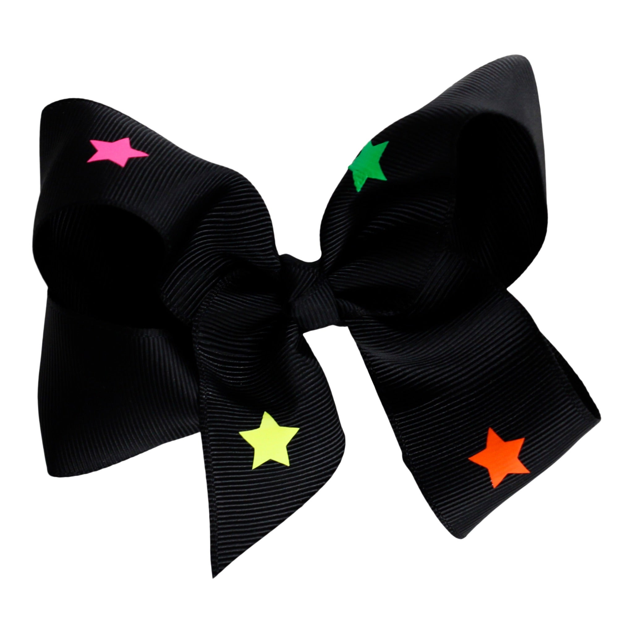 4 Inch Bow Clip with Neon Stars - Denny's