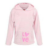 Glitter Love Pink Heart Fuzzy Hoodie - Denny's