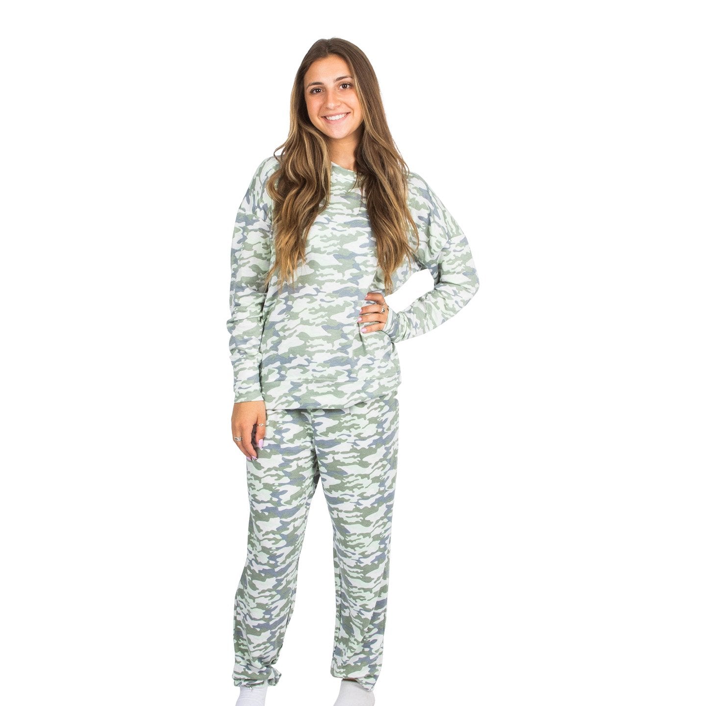 2pc Camo Crew Neck Top and Jogger Set - Denny's