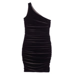 One Shoulder Velvet Dress - Denny's