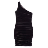 One Shoulder Velvet Dress - Denny's