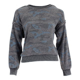 Grey/Blue Camo Burnout Crew - Denny's