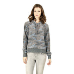 Grey Blue Camo Burnout Raglan Hoody - Denny's