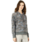 Grey Blue Camo Burnout Raglan Hoody - Denny's