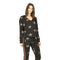 Star Print Crop Hoodie with Stripe Taping Down Back - Denny's