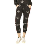 Star Print Jogger with Stripe Taping Down Sides - Denny's