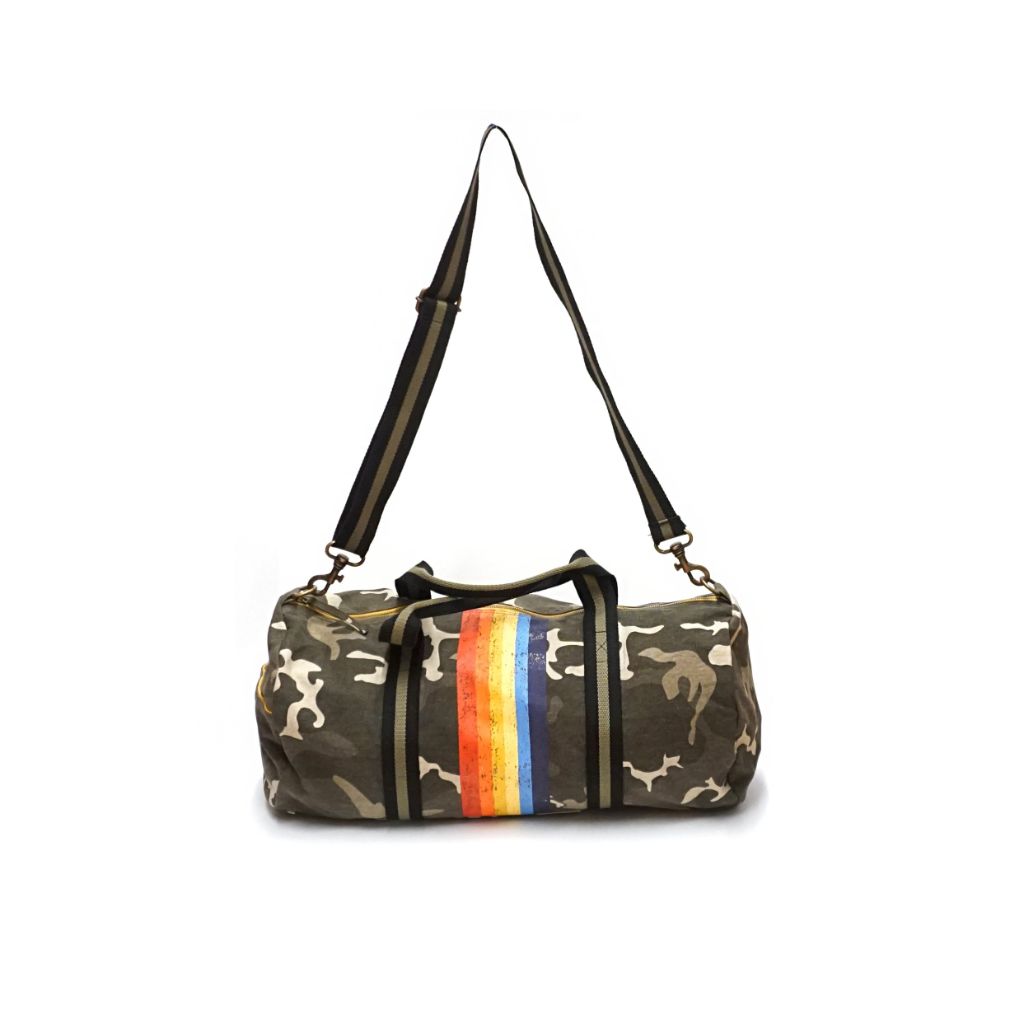 Camo Duffle Bag with Rainbow Stripes - Denny's