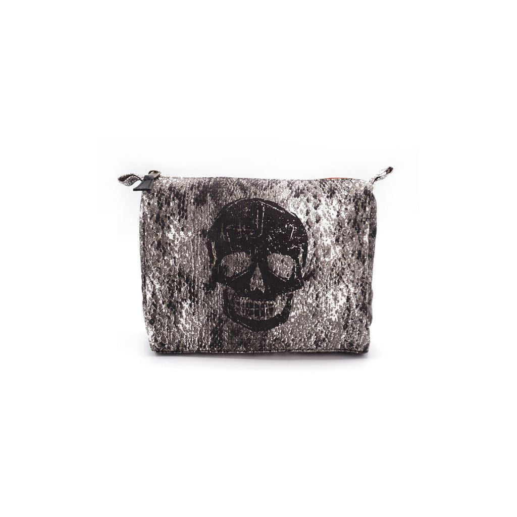 Snake Print Skull Cosmetic Bag - Denny's