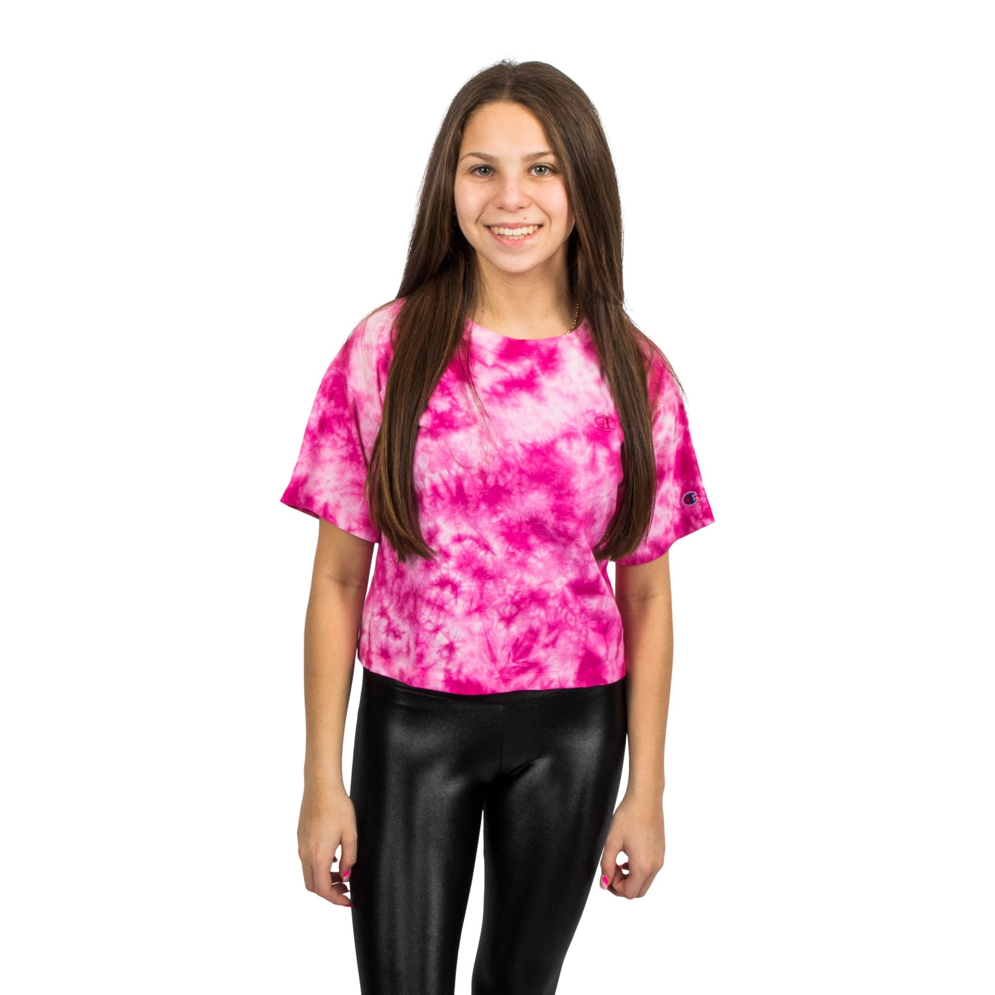 Short Sleeve Tie Dye Cropped Tee - Denny's