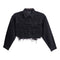 Peace Sign Cali Crop Denim Jacket - Denny's