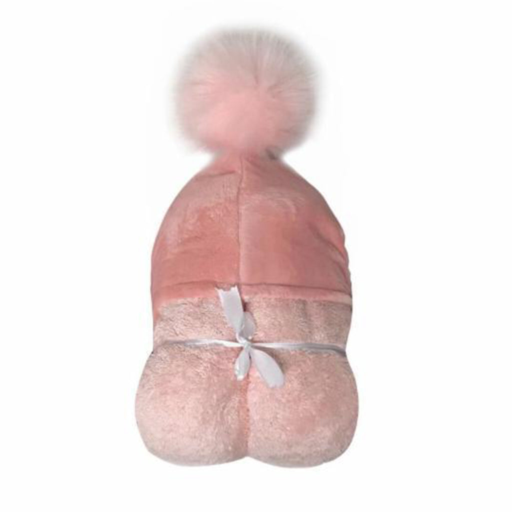 Blush Hooded Towel with Pom Pom - Denny's