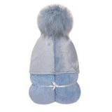 Blue Hooded Towel with Pom Pom - Denny's